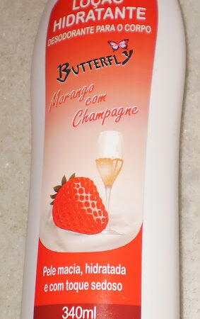 Butterfly – Hidratante para o corpo com essência de Morango com Champagne!