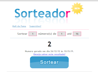 Resultado do Sorteio: Diva Spa Shop!