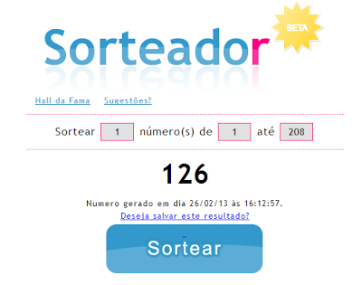 Resultado  do Sorteio: kit de Unhas!