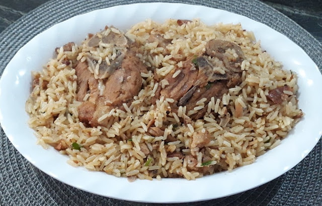 Arroz com suã na panela de pressão #MaridoNaCozinha